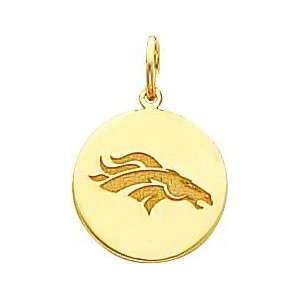  14K Gold NFL Denver Broncos Logo Charm Jewelry