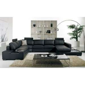  T35 Modern Black Sectional Sofa
