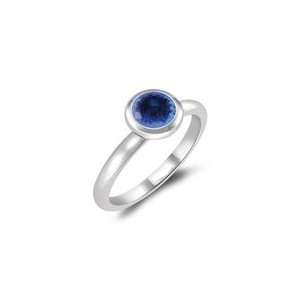  0.55 Cts Tanzanite Solitaire Ring in 14K White Gold 6.0 