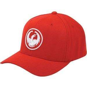  Dragon Icon Curve Hat   Medium/Large/Red: Automotive