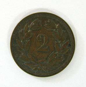   COIN TWO 2 RAPPENS 1899 SWITZERLAND SWISS HELVETICA SEE!!! »  