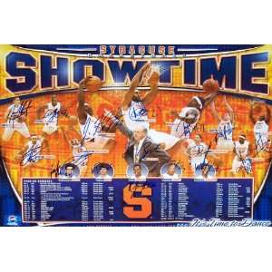  Syracuse Orange Mens Team Autographed Basketball 24x18 