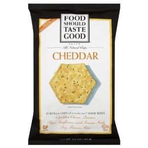 Food Should Taste Good, Chip Tortla Cheddar Gf, 5.5 OZ (Pack of 12 
