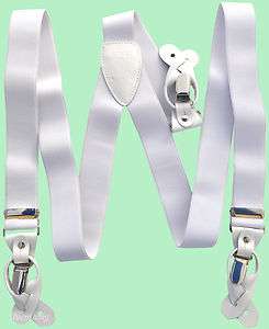 New Mens Suspender White Suspender Braces  