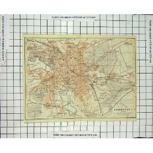    Antique Map Germany Street Plan Hannover Buchholz: Home & Kitchen