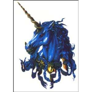  Evil Blue Unicorn Temporaray Tattoo Toys & Games