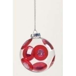 Sweet Memories Retro Glass Ball Red Dot Christmas Ornament 4 (100mm)