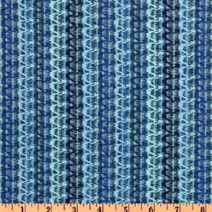  60 Wide Open Weave Sweater Knit Navy/Sky Blue Fabric By 