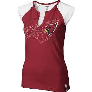   Cardinals Womens Red High Pitch Split Neck Top: Sports & Outdoors