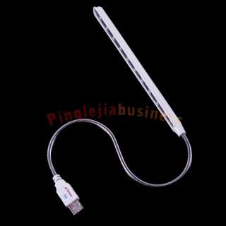 Hot White USB 10 LED Flexible Super Bright Light Lamp For PC Notebook 