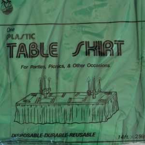   Premium Plastic 29 x 14 Table Skirt  Emerald Green: Home & Kitchen