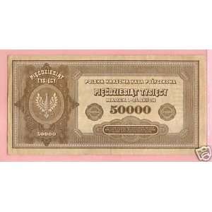  Poland 50000 Bank Note Warsaw 1922 Pristine Rare 