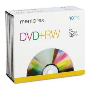  New DVD+RW Discs 4.7GB 4x w/Jewel Cases 10/Pack Case Pack 