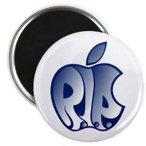  R.I.P. Steve Jobs Cool Blue Apple on a 2.25 inch Fridge 