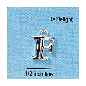  C2270 ctlf   Large Silver Initial   F   Silver Plated 