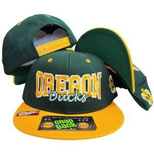  Oregon Ducks Green/YellowTwo Tone Plastic Snapback 