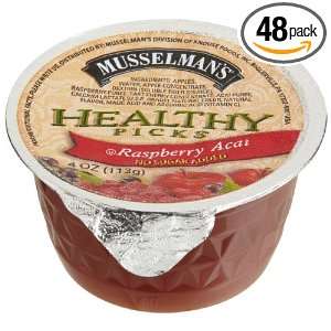 Musselmans Healthy Picks Raspberry Acai Apple Sauce, No Sugar Added 