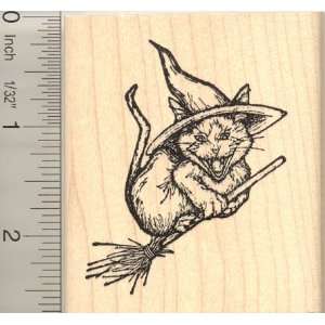  Cackling Cat Witch Rubber Stamp: Arts, Crafts & Sewing