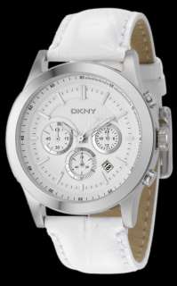 DKNY WHITE LEATHER STRAP CHRONOGRAPH WATCH NY1439 NEW  