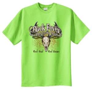 Deer Hunting Buck Fever Theres No Cure Skull T Shirt  S M L XL 2X 3X 