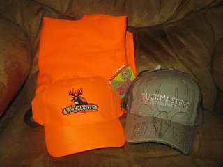 Buckmaster Blaze Orange Safety Hat/Vest & Realtree AP Camo Hunting Hat 