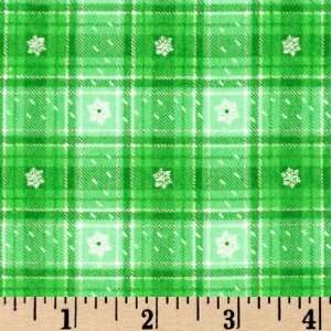   Small Snowflakes Plaid Green Fabric By The Yard: Arts, Crafts & Sewing