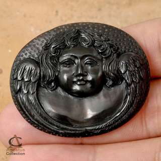 CAMEO Putti Angel Cherub Face BUFFALO HORN Carving ~ Hand  carved in 