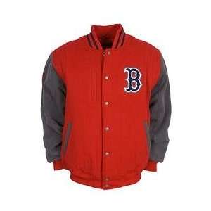  Boston Red Sox Wool Coaches Jacket   Red/Grey 3XL: Sports 