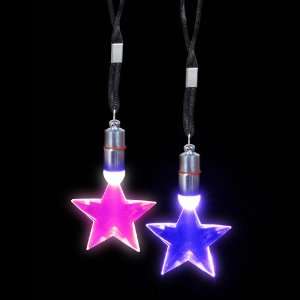  Red and Blue Crystal Star Necklaces (1 dz): Toys & Games