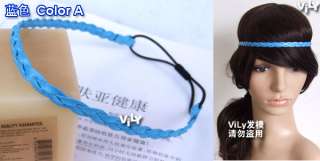 Wholesale 10 pc Braided Elastic Soft Hair Headband Wrap  