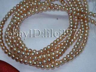 4strs AAA6 7mm fancy luster pink near round pearl2408  