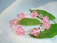 Light Pink Bunco Bunko Craps Dice Bracelet Acrylic  