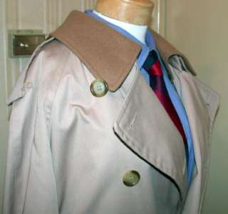 Burberry $1295 Mens 40R Classic Trench Coat Beige w/ Removable Wool 