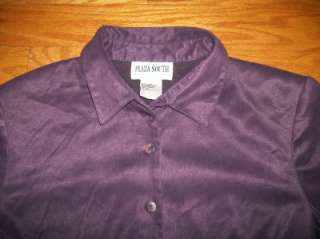 WOMENS PLAZA SOUTH PURPLE STRETCH TOP BLOUSE 14  