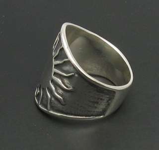STERLING SILVER RING BAND SUN BIKER SIZE N X 925 SOLID  