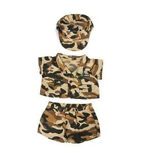  Army Camos with Cap Outfit Teddy Bear Clothes Fit 14   18 