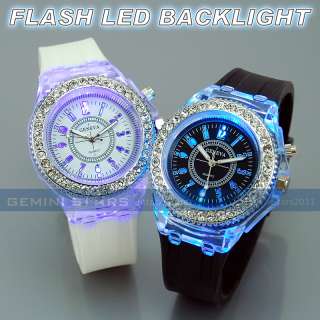 Faceless LED Lava Acrylic Strip Bangle Shirt/Top Watch  