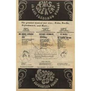   Byrds CCR Spirit Newport Concert Poster Ad 1969: Home & Kitchen