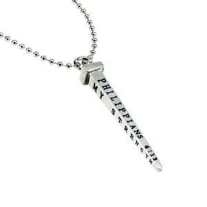  Christ My Strength Nail Christian Necklace   24 Ball 