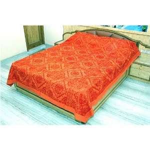   Thread Embroidery Mirror Work Bedspread   Twin Size: Home & Kitchen