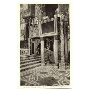 1930s Vintage Postcard Interior of Cappella Palatina in the Palazzo 