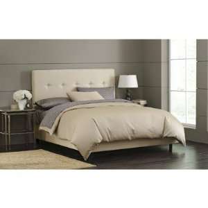   (Oatmeal) Button Tufted Bed in Oatmeal Size: King: Furniture & Decor