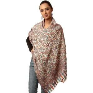   with Woven Flowers in Multi Color Threads   Pure Wool 