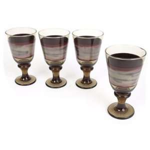 Libbey Nova Brown Goblet 15 Oz., Set of 4:  Kitchen 