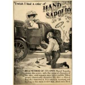  1909 Ad Hand Sapolio Cake Soap Car Mechanic Automobile 