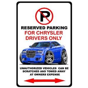   Chrysler 300 Luxury Muscle Car toon No Parking Sign: Everything Else