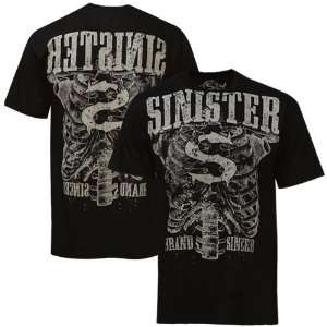  Sinister Black Ribcage T shirt: Sports & Outdoors