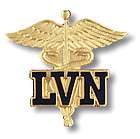 LVN with Caduceus Nurse Emblem Pin w/Safety Catch NWT