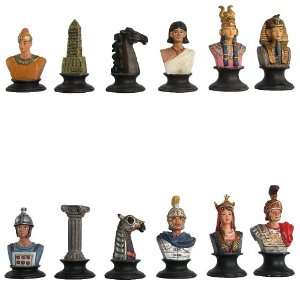  Egyptian Pewter Chess Pieces: Toys & Games