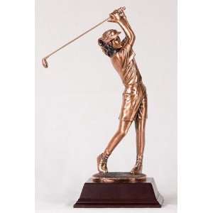   Copper Lady Golfer With Putter Tees Off Display Statue: Home & Kitchen